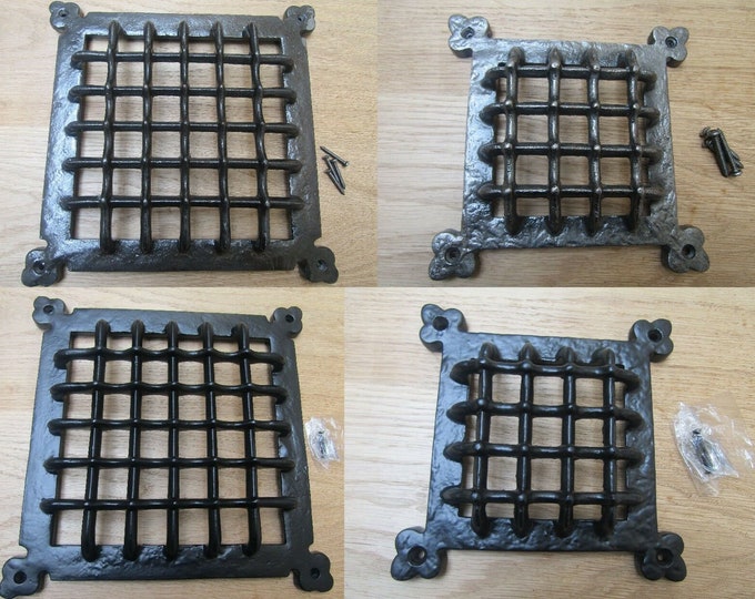Featured listing image: Cast iron Medieval gothic door window glass bullion aperture grille cover Period home air vent Ventilation cover grill