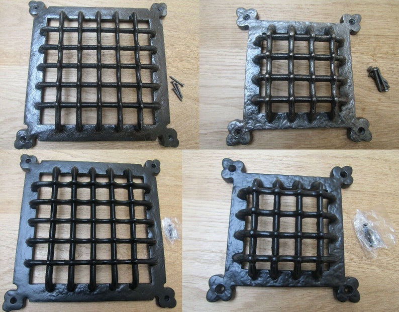 Cast iron Medieval gothic door window glass bullion aperture grille cover Period home air vent Ventilation cover grill image 1