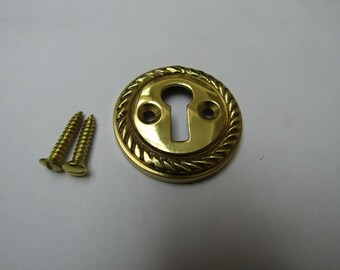磨き真鍮の鍵穴カバー、エスカッション、鍵穴プレートカバー付き