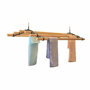 6 LATH VICTORIAN Vintage Cottage kitchen ceiling mounted Creel Clothes horse airer dryer rack laundry traditional pulley airer In 3 COLOURS