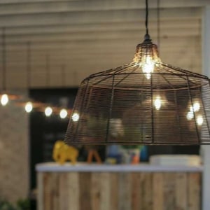 LARGE 20 inch Metal Wire light shade industrial rustic Vintage Retro Old ceiling pendant light Shade Dome Pendant Light Shade