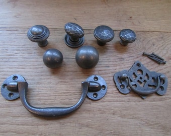 CAST IRON Antique iron Kitchen furniture cabinet cupboard drawer pull handles knobs rustic vintage retro upcycle restoration