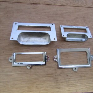 POLISHED CHROME Card Frame Holders Rustic Vintage Retro Drawer Plan ...