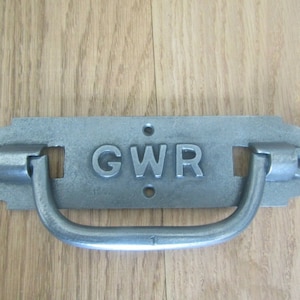 GWR CHEST HANDLE great western railway cast iron vintage Victorian chest lifting pull handle trunk coffer blanket box handle antique iron
