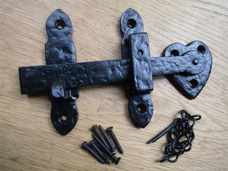 CAST IRON DOOR Latch rustic iron door privacy catch latch victorian cottage gothic vintage old style Arrow Head BLK