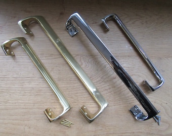 CRANKED HANDLE SOLID Brass classic Oval grip Offset modern Entrance door pull handle for home pubs shops business office