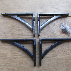 PAIR of SMALL IRONBRIDGE Cast iron antique old Rustic vintage retro scaffold shelf brackets Shelf Bracket