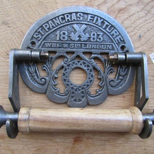 ST PANCRAS Antique iron Paper toilet roll holder rustic vintage antique ornate fancy old style roll holder loo wc holder
