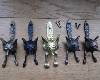 CAST IRON RUSTIC door knocker vintage retro old style country cottage door knocker decorative ornate Fox head