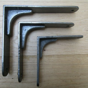 Pair of SHEFFIELD cast iron Rustic simple brackets industrial vintage retro shelf brackets antique iron Sheffield steelworks wall mounted