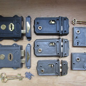 Juego de cerradura de mortaja puerta interior, piezas de repuesto de  cerradura de puerta antigua, Hardware antiguo de cerradura de puerta,  llaves de