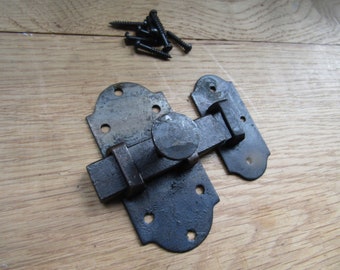 HAND FORGED SHOOT Bolt old rustic retro vintage style cupboard door lock latch catch blacksmith slide bolt Black wax