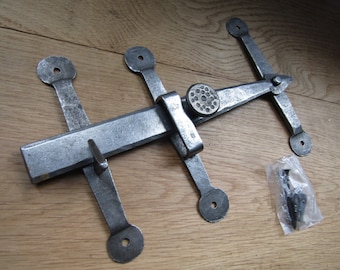 HAND FORGED wrought iron door latch old rustic retro vintage style blacksmith door lock latch