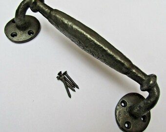 Batacchio Portone In Ghisa Solida - Maniglia Rustica Per Cancelli, Porte Fienile, Garage, Design Vintage