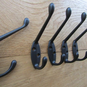 Pack of 5 BASIC METAL HOOKS hat and coat hanging hooks pegs cloakroom hallway bedroom bathroom hanger peg
