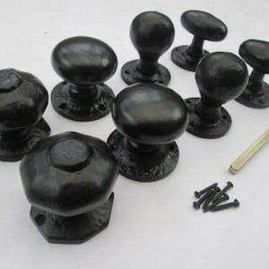 BLACK ANTIQUE Internal Door knobs cast iron mortice lever latch door knobs pull handles Vintage rustic old period style
