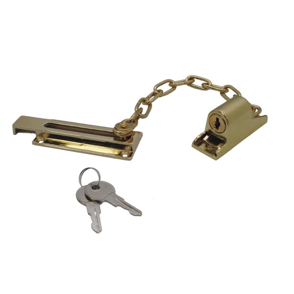 Guarded Lock Key Extra Security LOCKING DOOR CHAIN & Keys Heavy Duty Safety Door Guard ...