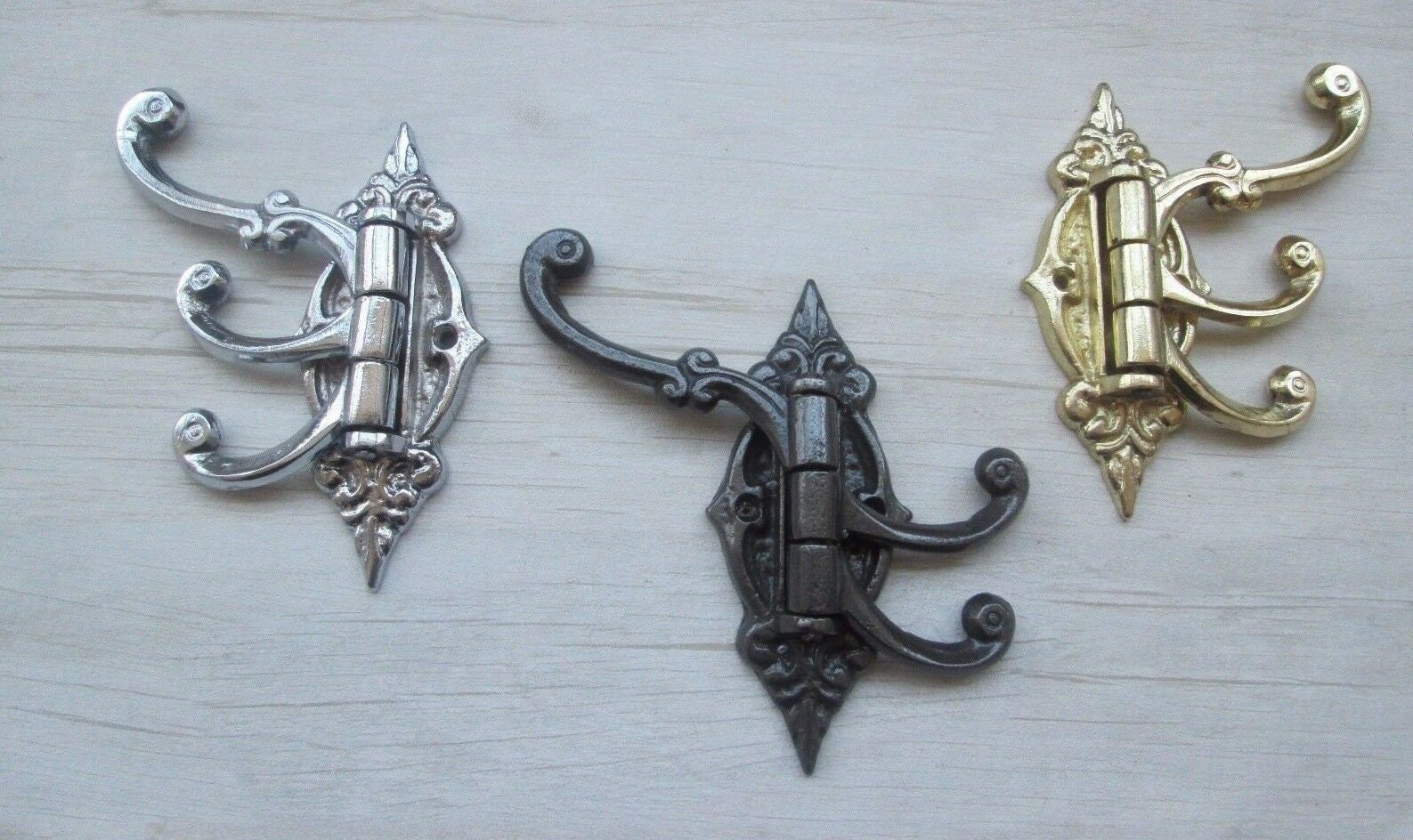 Cast Iron ORNATE SWIVEL HOOKS Rustic Vintage Old Style Swivel Arm Coat  Hooks Retro Shabby Chic Period Hanging Hook Pegs -  UK