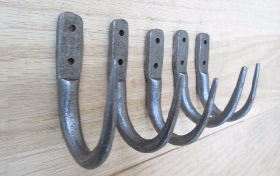 Pack of 5 MEAT J Hook Handforged Blacksmith Rustic Wrought Iron