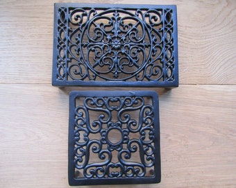 CAST IRON TRIVET Rustic Hot plate pot pan stand kitchen table holder rustic iron kitchen worktop protector