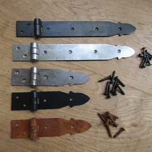 PAIR of ARROW STRAP Steel hinges rustic vintage old retro style furniture Blanket Box Chest trunk casket decorative hinges