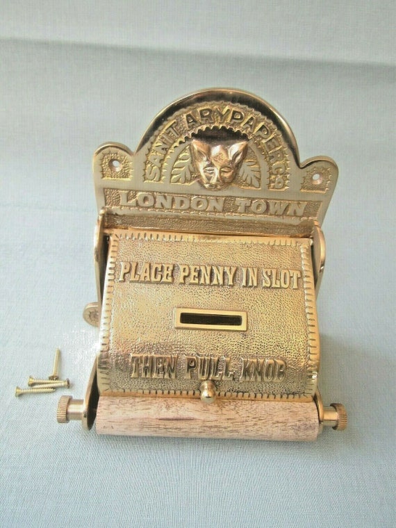 Antique-Style Brass Toilet Paper Holder – Shiny Silver Finish, Vintage Bathroom Decor