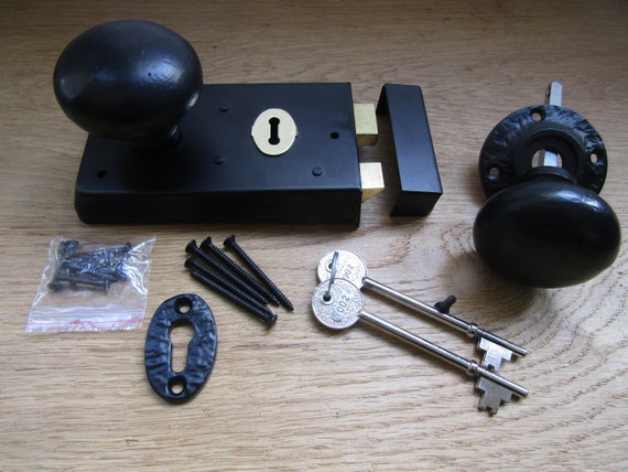 Lot De 5 Boutons De Porte D'intérieur Sans Clé, Noir Mat, Pour Fonction De Lit/salle De Bain, Utilisation De Porte Intérieure, Forme Ronde