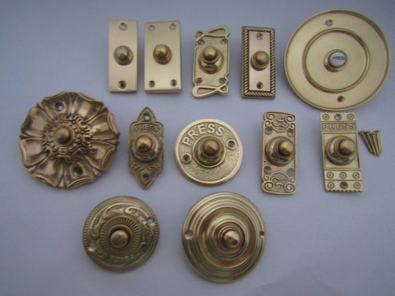 Pulsador timbre placa níquel  Interruptores de metal vintage