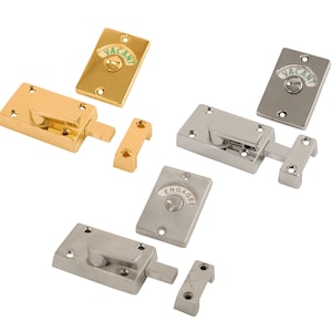 WC Vacant, Engaged Toilet Bathroom door lock Latch Indicator bolt Polished brass/polished chrome/satin chrome