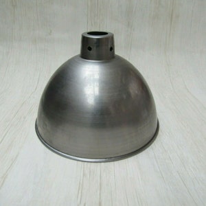 10"/250cm Rustic POLISHED STEEL ceiling light Shade Round Dome industrial Vintage Retro Old Style factory ceiling pendant light Shade