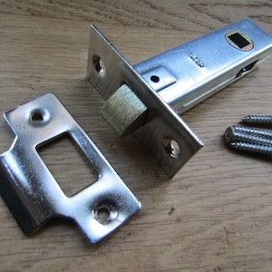 PACK OF 3  Tubular Mortice Door Latch Lock Turn Handle Internal Door Catch Chrome nickel silver