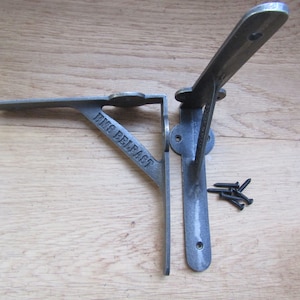 PAIR of HMS BELFAST 6&quot; Cast iron antique old Rustic vintage retro scaffold gallows shelf brackets Shelf Bracket