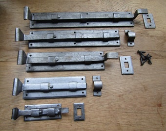 PESCADO COLA PUERTA Perno Forjado a mano herrero tradicional puerta vintage perno deslizante hierro forjado viejo rústico pergamino cerradura pestillo