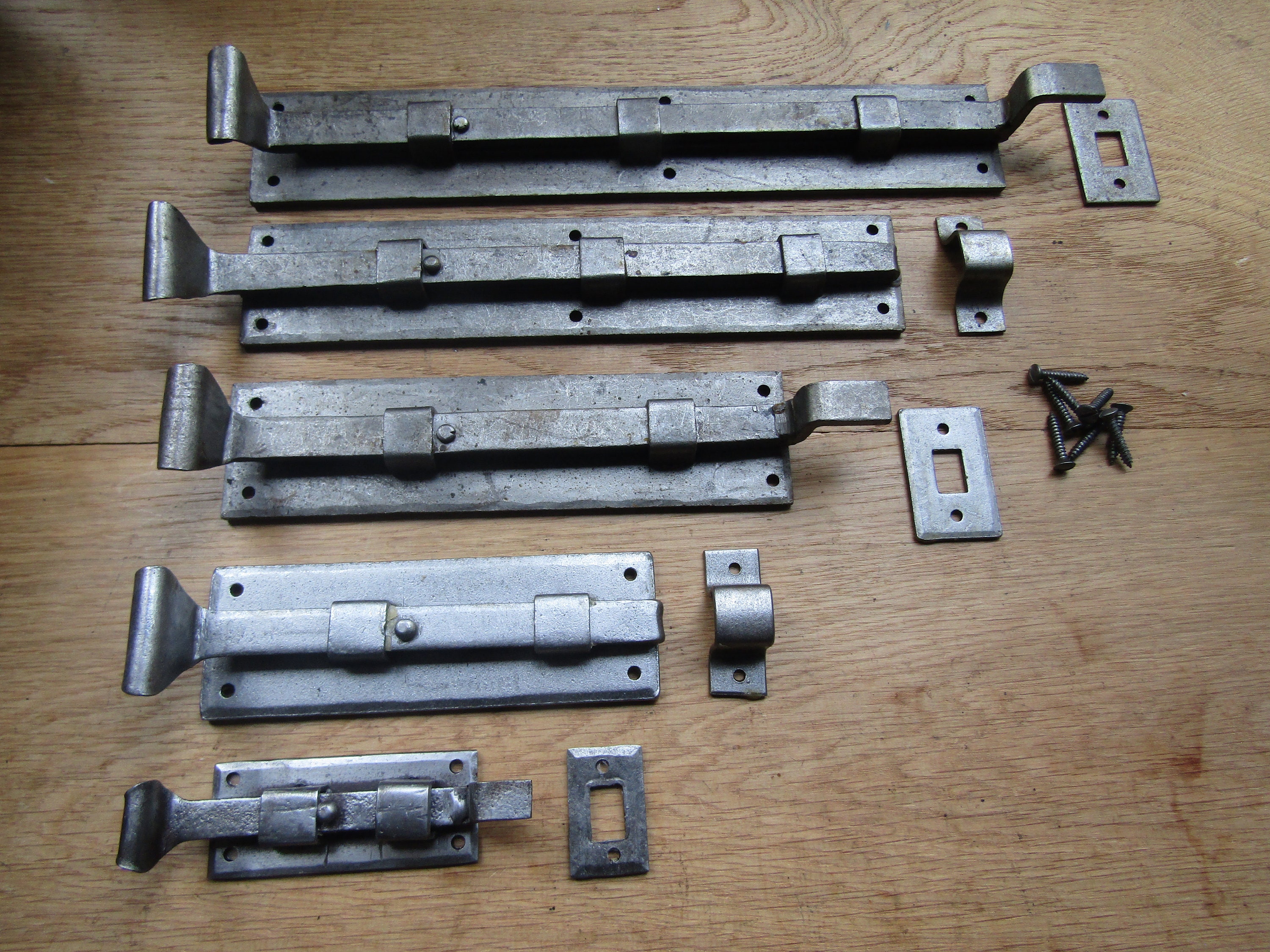 FISH TAIL DOOR  Bolt Hand forged blacksmith traditional vintage door slide bolt wrought iron old rustic scroll lock latch bolt