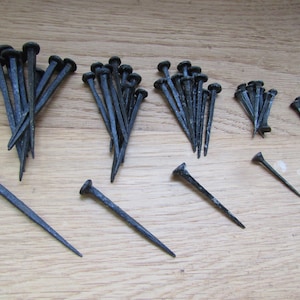 Pack of 10 HAND FORGED NAILS  Rose Head wrought Iron blacksmith Décor Nail Traditional Old rustic antique vintage door Furniture wood crafts