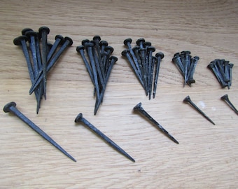 Pack of 10 HAND FORGED NAILS  Rose Head wrought Iron blacksmith Décor Nail Traditional Old rustic antique vintage door Furniture wood crafts