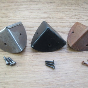 Set van 2 AFGEROND STALEN Koffer kist koffer kofferbak kist deken doos hoeken beugel meubeldecoratie reparatie
