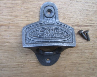 LAND ROVER British car cast iron rustic vintage wall mounted beer soda bottle opener Great Item for Bar, Kitchen or Patio