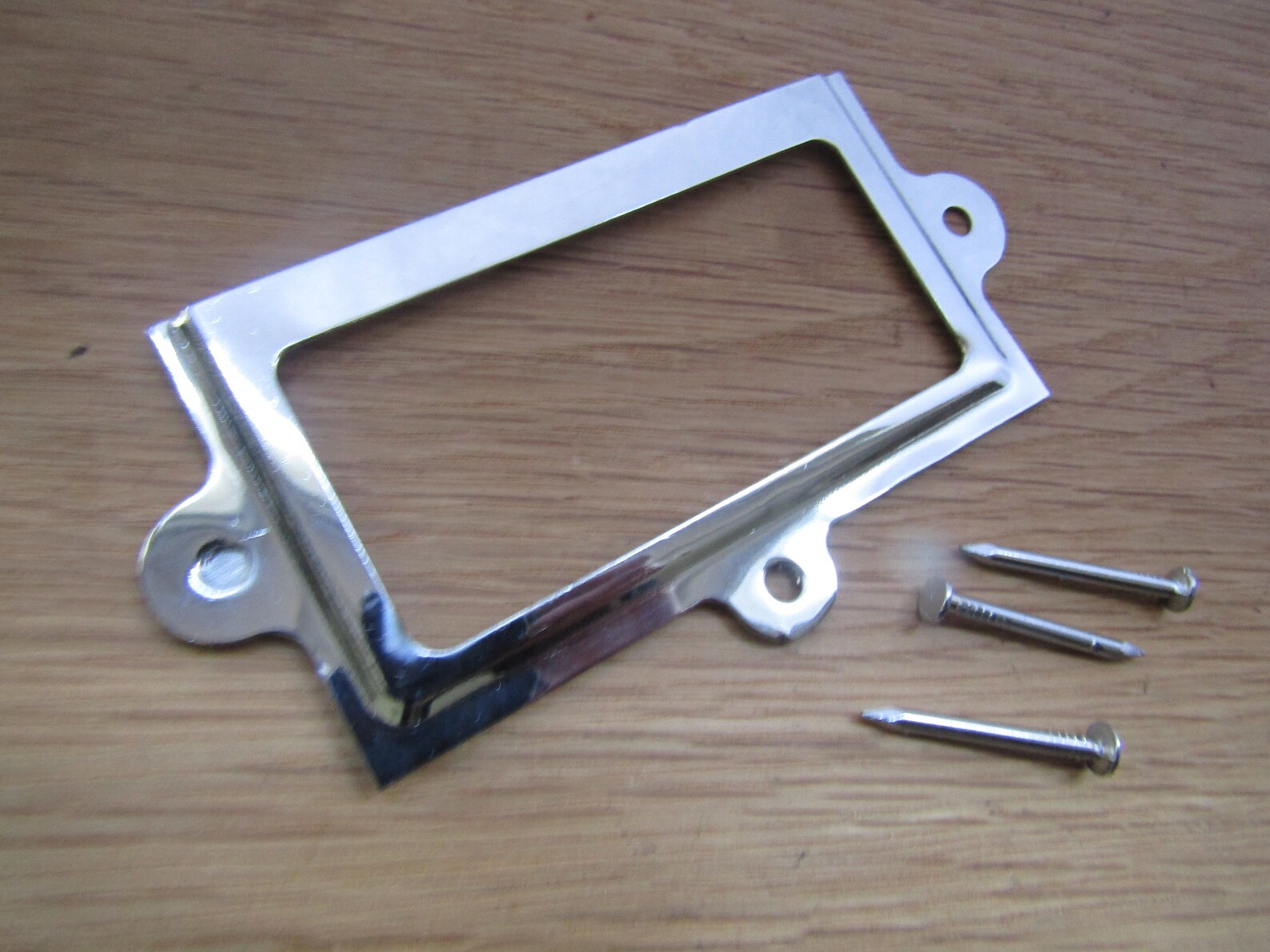 POLISHED CHROME Card Frame Holders Rustic Vintage Retro Drawer Plan ...