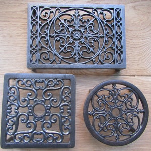 Sottopentola in ghisa rustico piastra calda pentola supporto per pentole bruciatore a legna piano cottura supporto da tavolo da cucina protezione per piano di lavoro cucina in ferro rustico