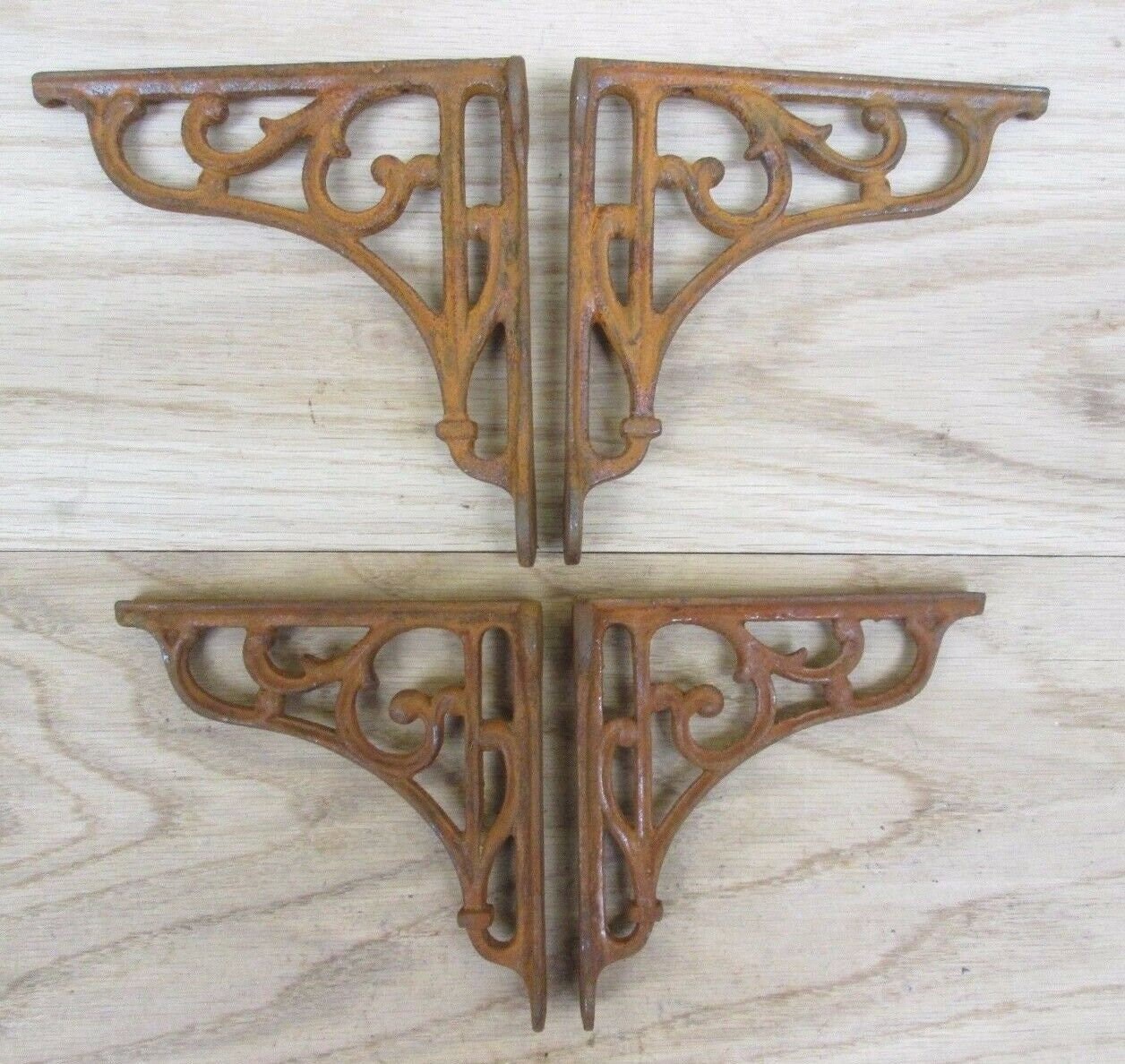 Pair of VICTORIAN SCROLL antique iron Cast iron Rustic vintage retro