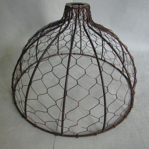 LARGE 14 inch Metal Wire light shade industrial rustic Vintage Retro Old ceiling pendant light Shade Dome Pendant Light Shade image 2