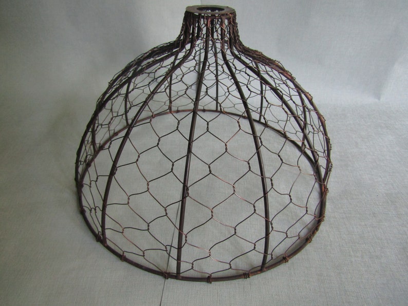 LARGE 14 inch Metal Wire light shade industrial rustic Vintage Retro Old ceiling pendant light Shade Dome Pendant Light Shade image 2