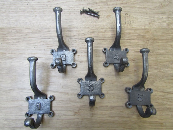 PACK of 5 SCHOOL HOUSE Victorian Cast Iron Hat and Coat Hook Vintage Retro  Old Style Coat Hooks -  Canada