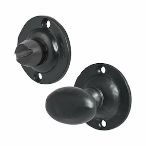 Cast iron Black Antique vintage rustic Bathroom door lock oval Thumb Turn indicator emergency Release Toilet Privacy