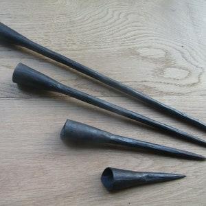 MEDIEVAL DUNGEON SPIKE In Candle Holders Blacksmith hand forged wrought iron old rustic vintage nail in candle stick holder antique torch