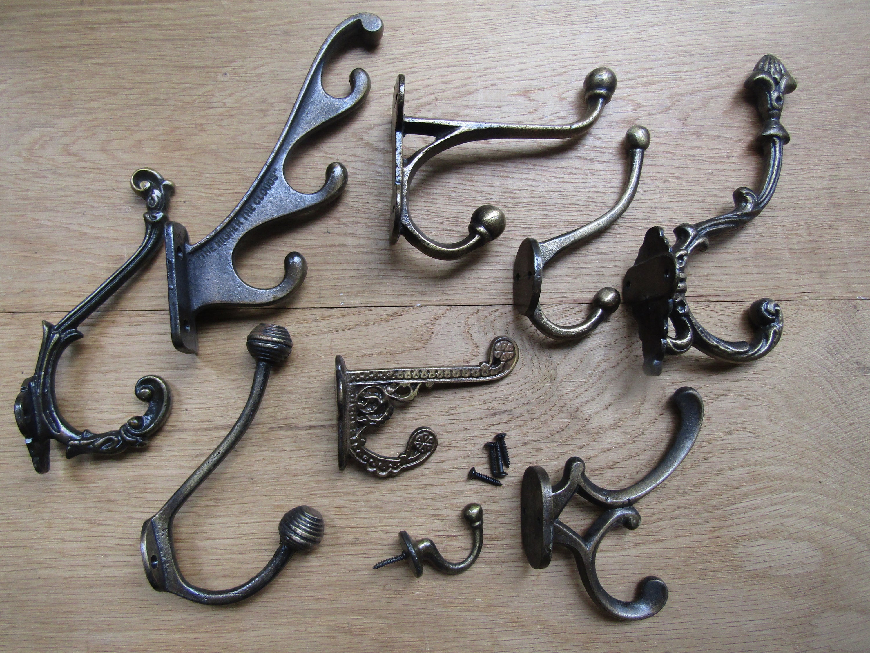 Vintage Hardware & Lighting - Vintage Hooks - Cast Iron and Brass Coat and  Hat Hooks