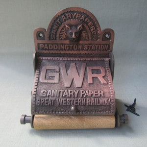 CAST IRON GWR great western railway Paper toilet roll holder rustic vintage antique ornate fancy old style roll holder loo wc holder