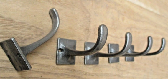 Pack of 5 UTILITY HOOK Cast Iron Rustic Coat Hooks Vintage Retro