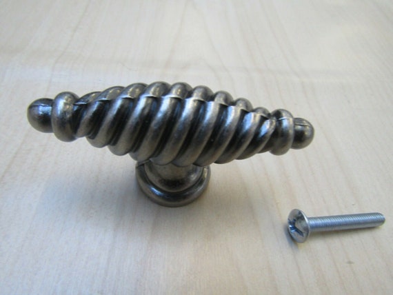 Retro Twist Cage Cabinet Knob - Antique Brass Spiral Design Pull Handle, 70mm Length